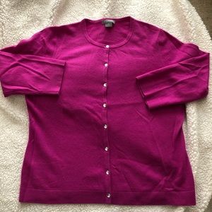 Ann Taylor Cashmere Cardigan w/crystal buttons XL